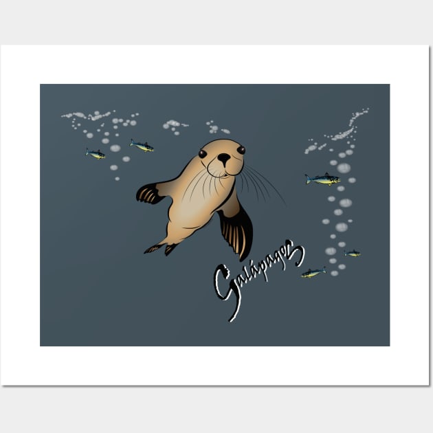 Galapagos sea lion Wall Art by leeloolook